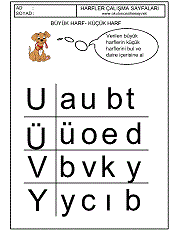 okuma yazma hazırlık çalışmaları büyük küçük harf